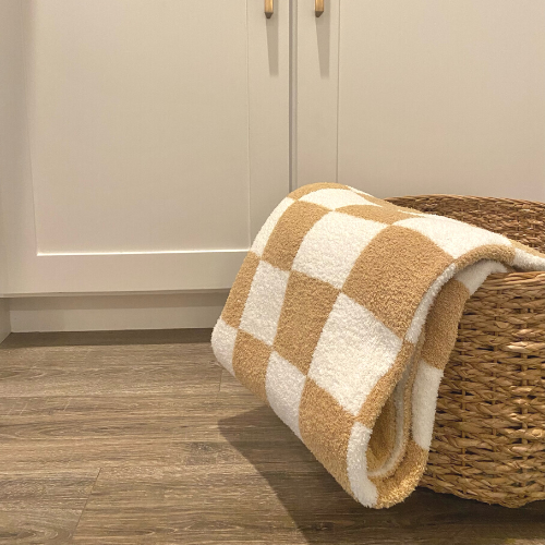 Large Checkered Throw Blanket